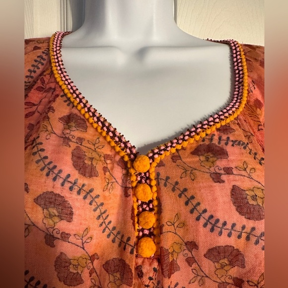 Poupette St. Barth Dress Poncho Chacha cover up one size. Coral - Picture 2 of 10